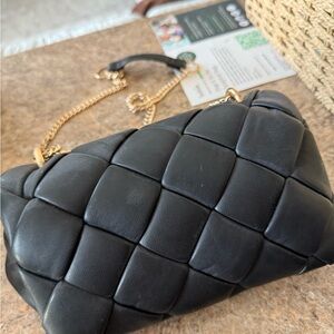 Black Quilted Leather Chain Bag